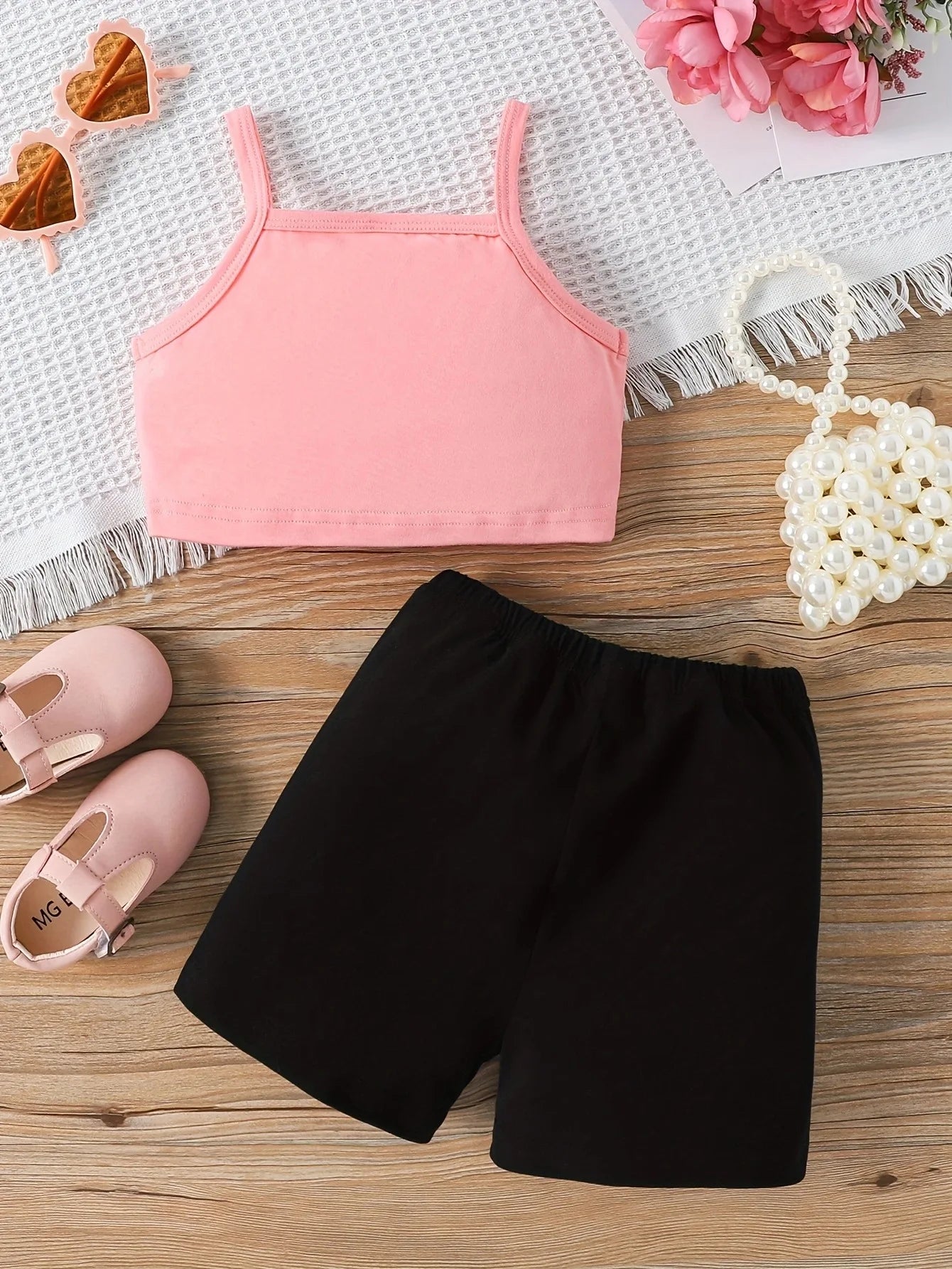 Set voor Baby's & Meisjes - Hartvormige Top en Korte Broek
